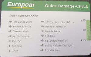 Europcar, Deutschland, Quick-Damage-Check Karte 2026
