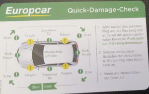 Europcar, Deutschland, Quick-Damage-Check Karte R&uuml;ckseite 2026 