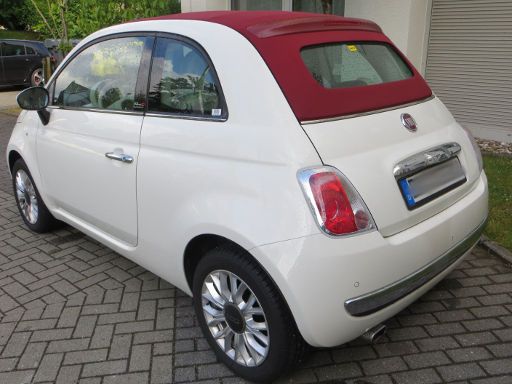 Fiat 500C Serie3 1.2 Liter, Ansicht von hinten / Seite