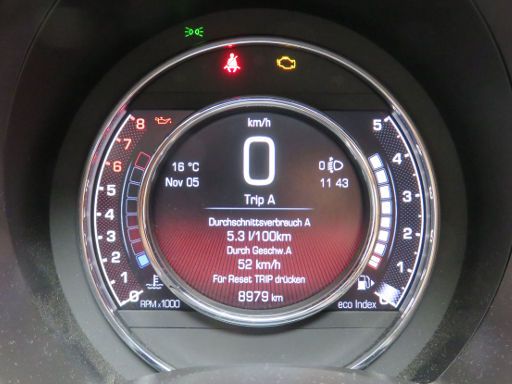 Fiat 500S Serie3 1.2 Liter, TFT Digitalinstrumente