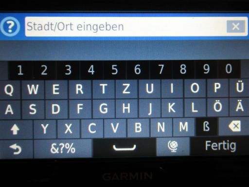 Garmin Drive™ 5 MT-S Europe, Virtuelle Tastatur