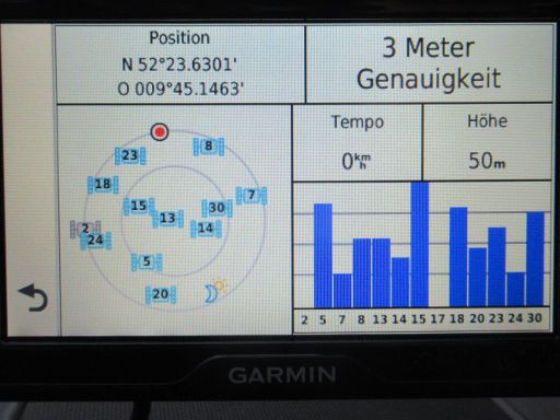 Garmin Drive™ 5 MT-S Europe, Anzeige Satelliten und Position