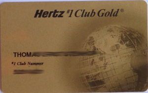 Hertz #1 Club Gold, Kundenkarte Vorderseite