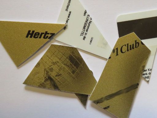 Hertz #1 Club Gold, Kundenkarte entwertet