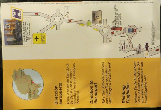 HIPER RENT A CAR, Spanien, Skizze für die Rückfahrt zur Hiper Station in der Nähe vom Flughafen Ibiza
