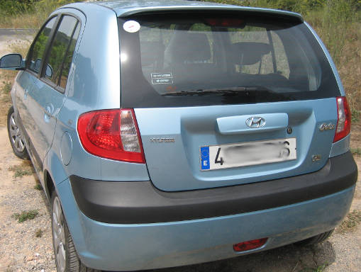 Hyundai Getz 1.5 CRDi Diesel, Ansicht von hinten