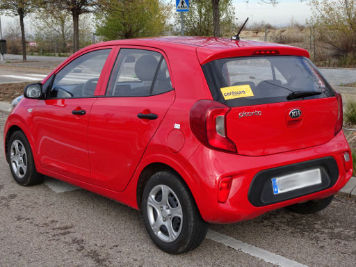 Kia Picanto JA 1.0 Modelljahr 2019, Ansicht von hinten / Seite