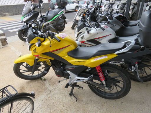 La Esquina de la Moto, Motorrad und Motorroller Vermietung, Puerto del Carmen, Lanzarote, Spanien, Honda CB125F Führerscheinklasse A1