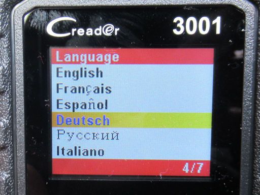 Launch CR 3001 OBD 2 Diagnosegerät, Einstellung Sprache