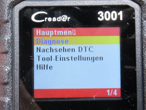 Launch CR 3001 OBD 2 Diagnosegerät, Hauptmenü