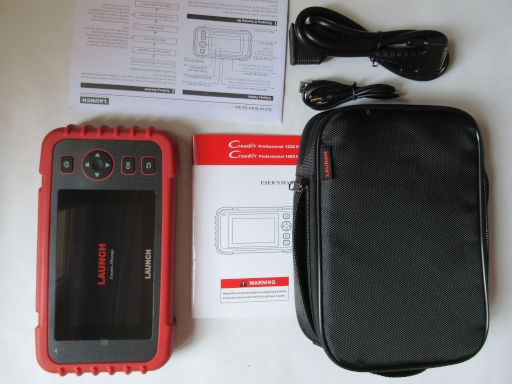 Launch CRP 129X V2.0 OBD 2 Diagnosegerät, Lieferumfang mit Diagnosegerät, Tasche, Bedienungsanleitung und USB Verbindungskabel