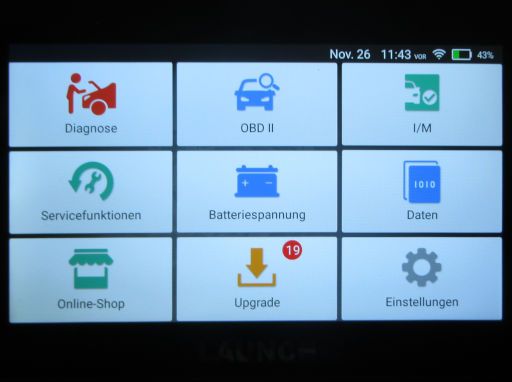 Launch CRP 129X V2.0 OBD 2 Diagnosegerät, Hauptmenü