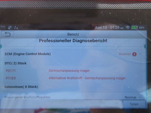 Launch CRP 129X V2.0 OBD 2 Diagnosegerät, Fehler bei Opel Corsa mit LPG