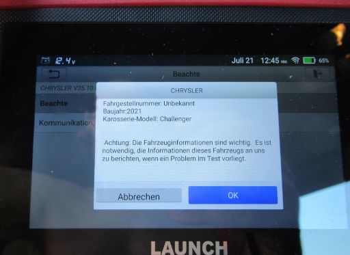Launch CRP 129X V2.0 OBD 2 Diagnosegerät, Dodge Challenger