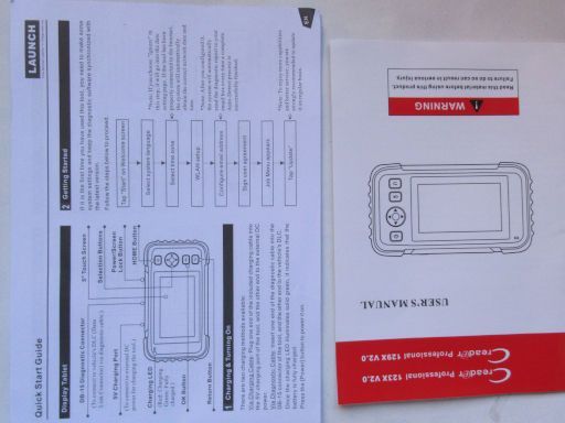 Launch CRP 129X V2.0 OBD 2 Diagnosegerät, Kurzanleitung und Bedienungsanleitung auf Englisch