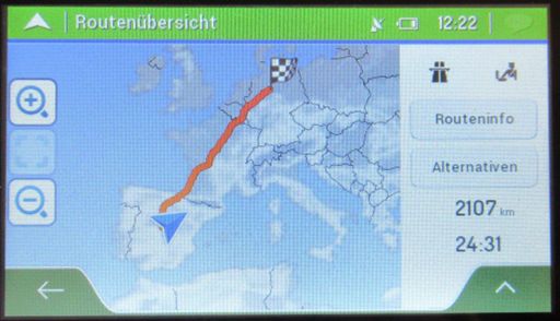 mappy ulti E538T GPS Auto Navigation, Routenvorschau von Madrid nach Hannover, Deutschland Mautfrei Januar 2021