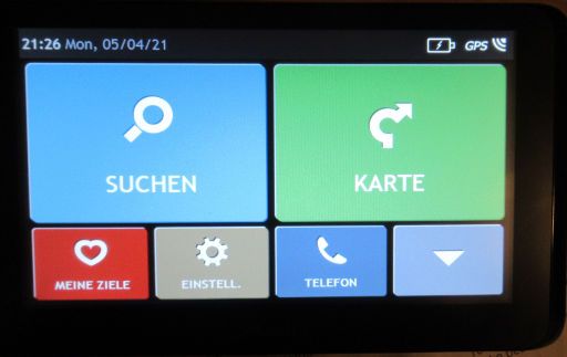 Mio™ Spirit 8670 LM Truck GPS LKW Navigation, Startbildschirm mit Rubriken