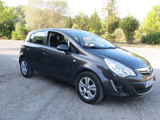 Opel Corsa D 1,2 l 63 kW Benzinmotor, Modelljahr 2013, Ansicht von der Seite / vorne