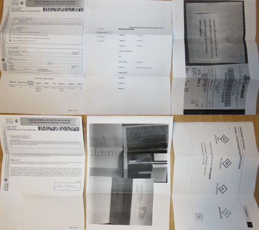 Formular Agencia Española de Protección de Datos und Fotokopien im Dezember 2017