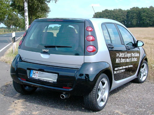 smart forfour 1.5 Liter, Ansicht von hinten / Seite