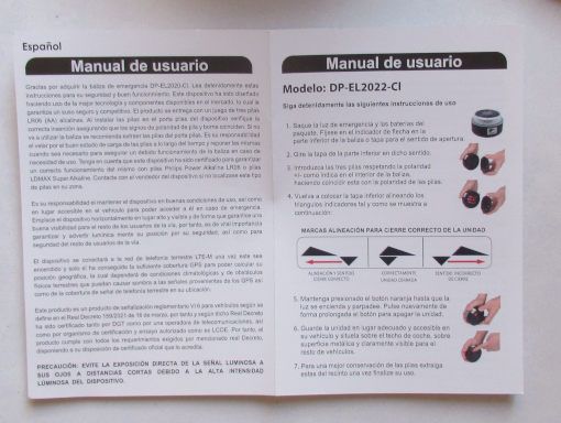 SOS ROAD CONNECTED DP-EL2022-C1 V16 DGT, Bedienungsanleitung auf Spanisch