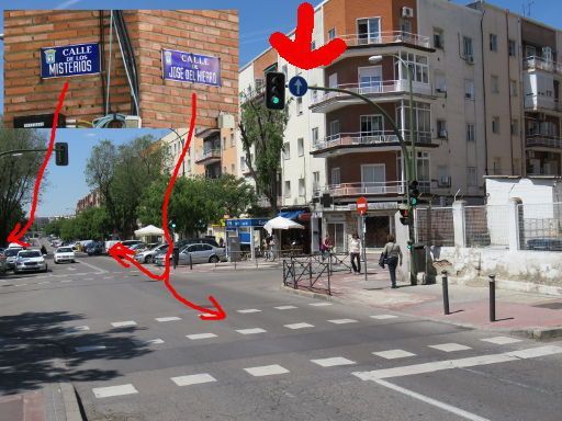 TomTom START 40 Europe 45 Länder Navigation, Kein Linksabbiegen Calle José del Hierro in die Calle de los Misterios in Madrid, Spanien