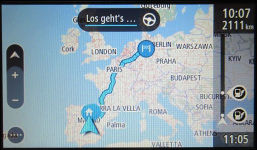 TomTom START 52 Europe 45 Länder Navigation, Routenberechnung Madrid – Hannover Karte 04/2022