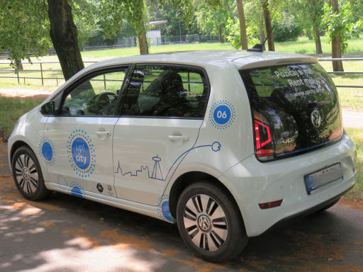 Volkswagen e-up!, Typ AA, Elektroantrieb, Ansicht von hinten / Seite