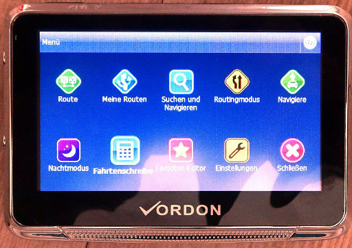 Vordon 4,5 Zoll Auto GPS Navigation, Hauptmenü Navigation