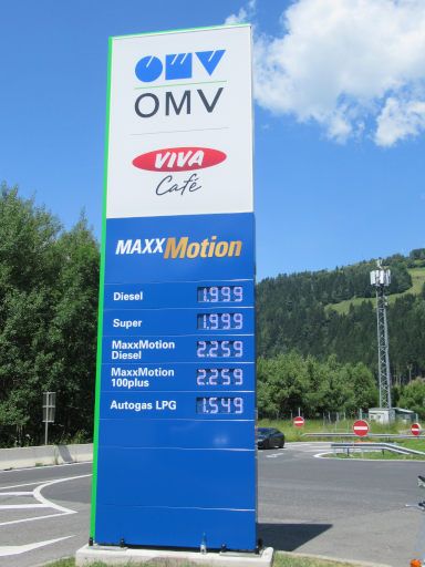 ASFINAG PKW Maut Digitale Vignette, OMV Tankstelle Laggen an der A 10