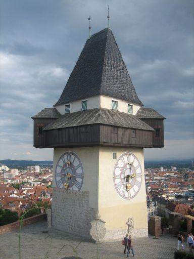 Graz Österreich, Der Uhrturm das Wahrzeichen der Stadt