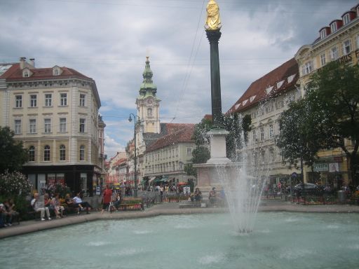 Graz Österreich, Springbrunnen am Ende der Herrengasse