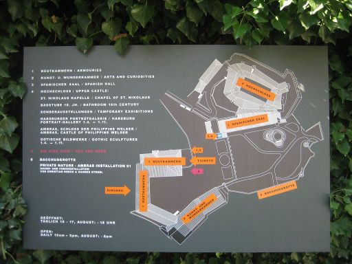 Schloss Ambras, Innsbruck, Österreich, Plan der Gebäude