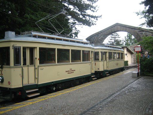 Linz, Österreich, Pöstlingbergbahn an der Endhaltestelle auf dem Pöstlingberg