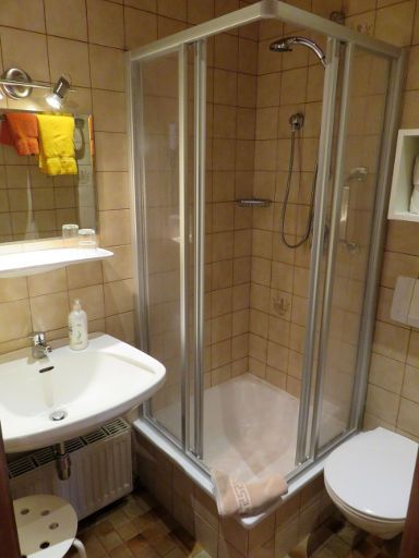 Pension Schierl, Faistenau, Österreich, Bad mit Waschbecken, Dusche und WC