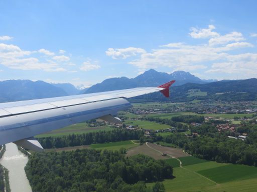 Flughafen Salzburg SZG, Österreich, Anflug mit Air Berlin im Mai 2014