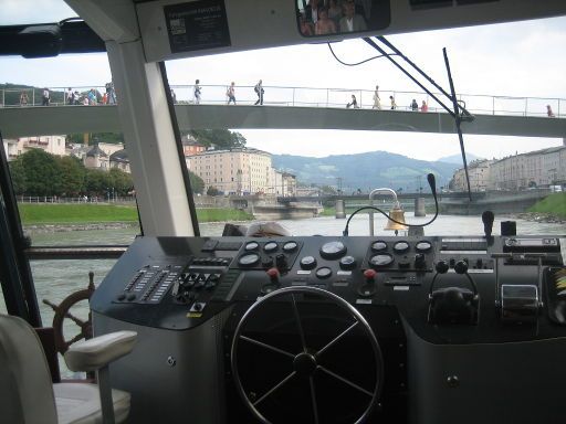 Salzburg Stadt Schiff-Fahrt, Salzburg, Österreich, Blick aus der „Amadeus Salzburg“