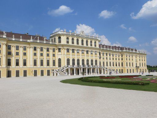 Schloss Schönbrunn, Wien, Österreich, Ansicht vom Schlosspark Großes Parterre