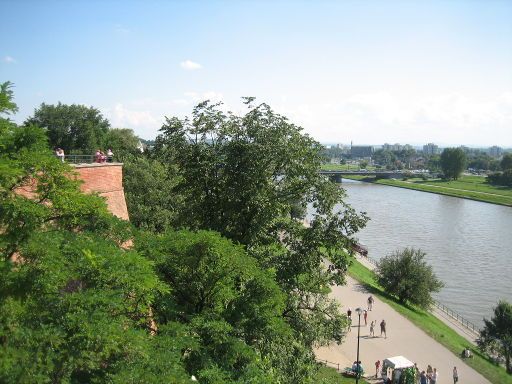 Königsschloss Wawel, Krakau, Polen, Ausblick auf die Weichsel