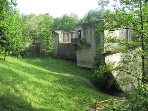 Masurischer Kanal, Schleuse Fürstenau, Leśniewo - Fürstenau, Polen, Seile vom Kletterpark