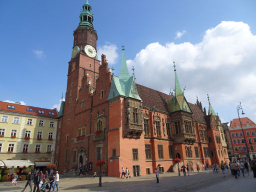 Wrocław, Polen, Rathaus auf dem Marktplatz