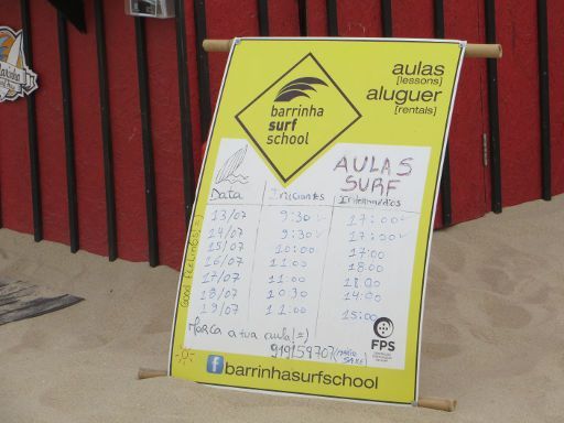 Barrinha Surf School, Praia de Esmoriz, Portugal, aktuelle Zeiten der Kurse