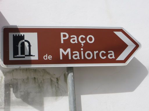 Paço de Maiorca, Maiorca, Portugal, Hinweisschild im Ort