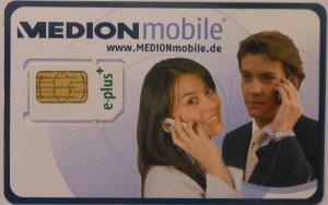 MedionMobile, ALDI TALK SIM Karte UMTS im Kunststoffkartenhalter