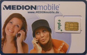 MedionMobile, ALDI TALK SIM Karte UMTS im Kunststoffkartenhalter