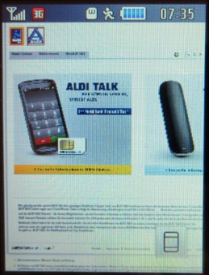 Medion Mobile, ALDI TALK ohne WAP Seite auf einem Samsung GT–S3370