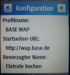 BASE prepaid SIM Karte, WAP Einstellungen