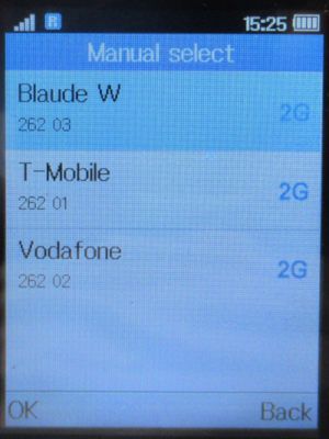 Blau, 2G Netz in Hannover, Deutschland im Juli 2025 auf einem Alcatel 2051X