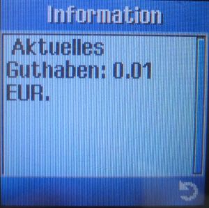 debitel T–Mobile (D) xtra, Guthabenanzeige