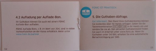 FONIC prepaid SIM Karte, Bedienungsanleitung